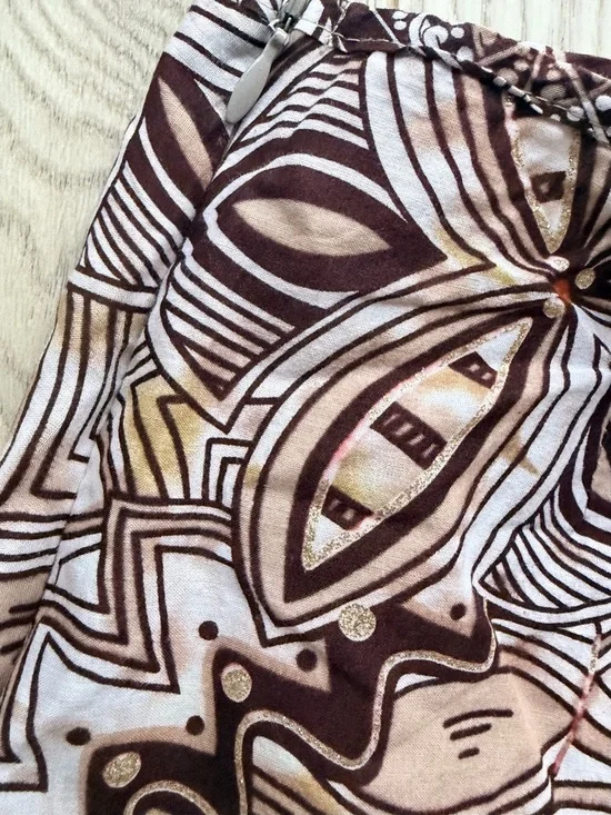 3/$20 A.K.A. Low Rise Boho Knee Length Skirt Brown Patterned Size Small - Picture 3 of 4